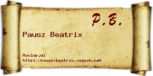 Pausz Beatrix névjegykártya